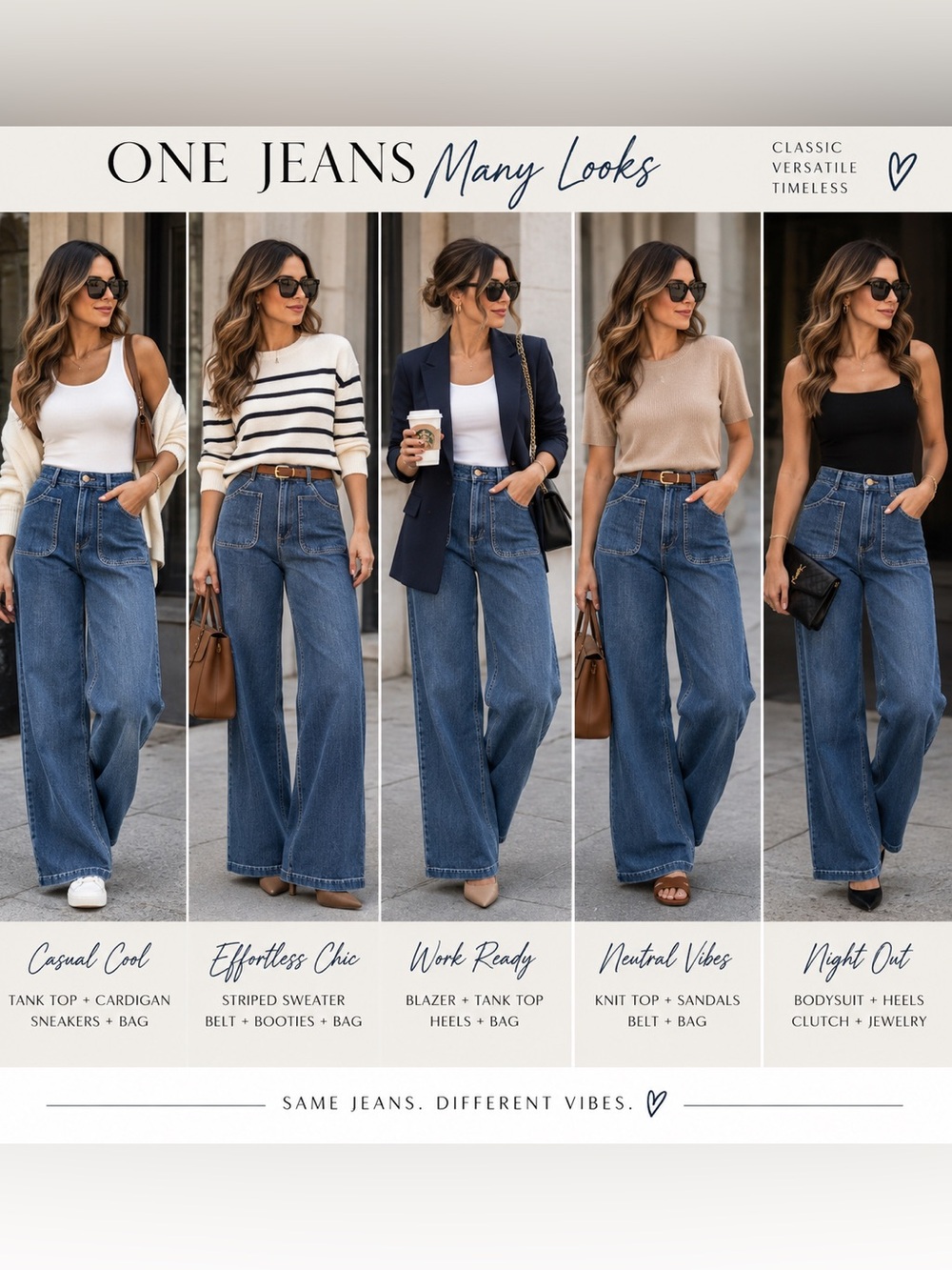 High-Rise Wide-Leg Women’s Jeans - Medium Blue